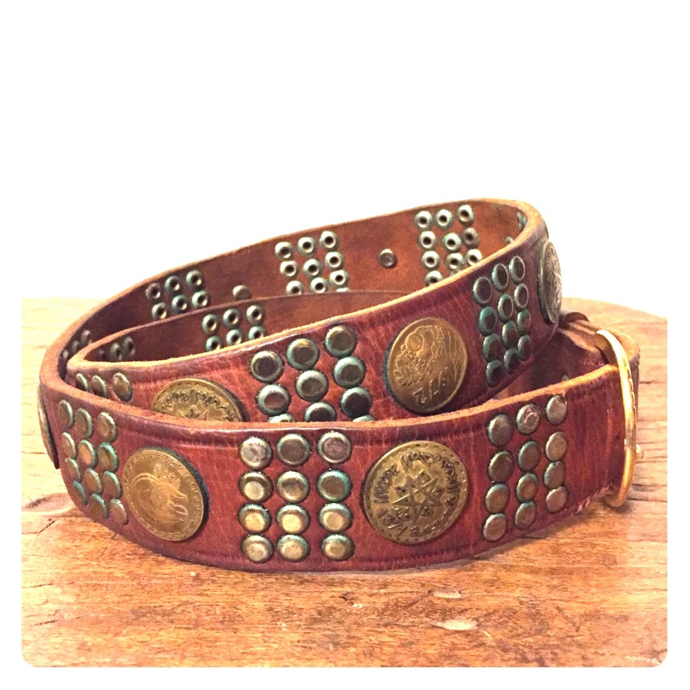Moroccan Leather Coin Belt